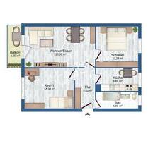 Annaburg NEU - frisch renovierte 3 Zimmer mit Balkon und Einbauküche!