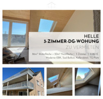 Erstbezug mit Balkon und EBK: Stilvolle 3-Zimmer-DG-Wohnung - Esslingen am Neckar Pliensauvorstadt