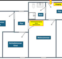 3 Zimmer mit Küchenzeile ab sofort - Bielefeld Heepen