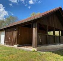 Große Holzhütte Scheune Schuppen mit Garage zum Selbstabbau - Michelbach an der Bilz
