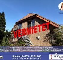 ***V E R M I E T E T*** ***geräumige 2 Zimmer Oberwohnung mit EBK in Börger*** mit eigenem Garten, Terrasse, sowie Zufahrt und Carport