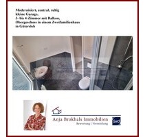 Modernisiert, zentral, ruhig, kl. Garage, 3- bis 4-Zimmer mit Balkon, Obergeschoss in einem Zweifamilienhaus - Gütersloh