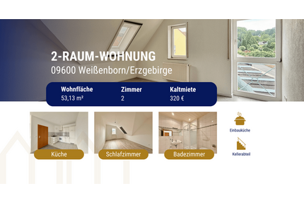 Wohnung zum Mieten in WeißenbornErzgebirge 320,00 € 53.13 m² - Weißenborn/Erzgebirge