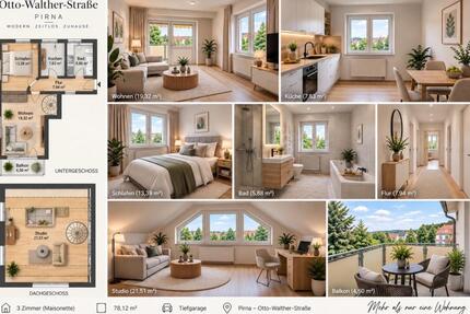 Wohnen mit Stil! Hochwertig sanierte 3-Zimmer-Maisonette - Pirna