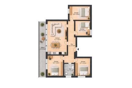 5-Zimmer-Wohnung mit sonnigem XXL-Balkon - Rinteln
