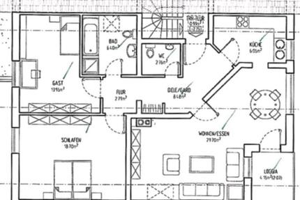 Provisionsfrei ETW Maisonette 1.OG Feldrand Garten Balkon - Albisheim (Pfrimm)