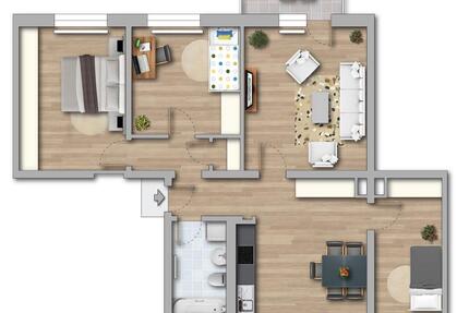 Großzügige 4-RW mit Balkon – ideal für Familien, komplett saniert - Merseburg