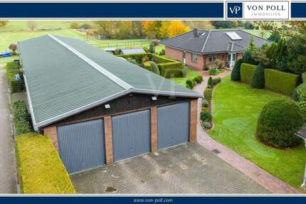 Einzigartige Kombination: Hochwertiger Bungalow mit großzügiger 400 m² Halle! - Müssen