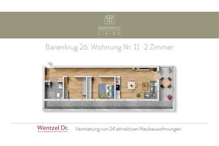 Neubau: 2-Zimmer-Wohnung mit Balkon in ruhiger Lage Farmsen-Berne- Wentzel Dr. - Hamburg Wandsbek