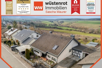 Das Besondere: Freistehendes und lichtdurchflutetes Architektenhaus mit Weitblick und großem Grundstück - Morschheim