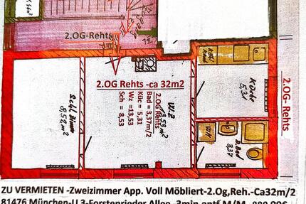 VERMIETE 2-ZIMM.App-32m2-MÜNCHEN U 3
