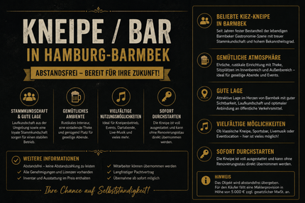 Untermieter gesucht! Kneipe Bar in Hamburg Barmbek abzugeben!