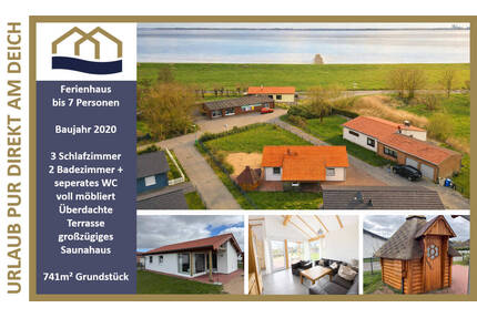 *Näher kommen Sie nicht an die Nordsee* Junges Ferienhaus aus 2020 mit Vollausstattung direkt am Deich - Butjadingen Eckwarden