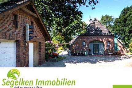 Idyllisch gelegenes Landhaus mit Garten, Doppelgarage und Teich - Zetel