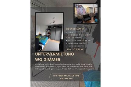 WG-Zimmer in München mit eigenem Balkon - Trier Kürenz