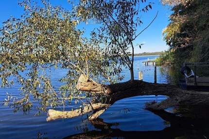 Grundstück mit Zugang zum Motzener See mit Steg sowie massivem Bungalow - Mittenwalde