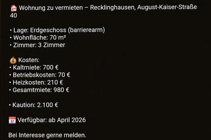 Attraktive 3-Zimmer-Wohnung in Recklinghausen