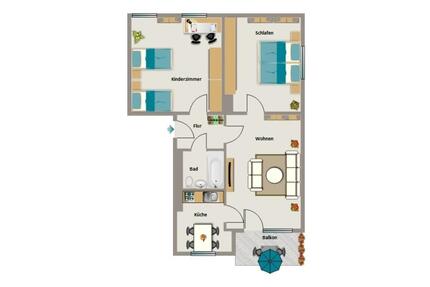 Wohnen im Dichterviertel - 434,00&nbsp;EUR Kaltmiete, ca.&nbsp; 65,63&nbsp;m&sup2; in Duisburg (PLZ: 47166) Hamborn