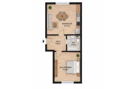 2-Zimmer-Wohnung | 45 m² | 800m zur Uni Wuppertal