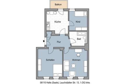 Platz für ALLE - 650,00&nbsp;EUR Kaltmiete, ca.&nbsp; 80,00&nbsp;m&sup2; in Halle (Saale) (PLZ: 06110) Damaschkestraße