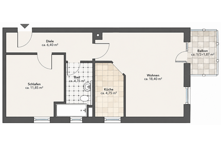 Wohnung zum Mieten in Übersee 740,00 € 50 m²