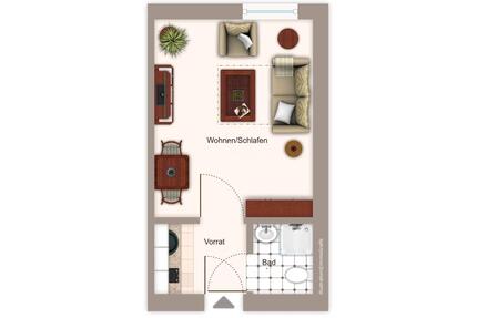 Möblierte Einzimmerwohnung - 980,00&nbsp;EUR Kaltmiete, ca.&nbsp; 25,00&nbsp;m&sup2; in München (PLZ: 81669) Ramersdorf-Perlach