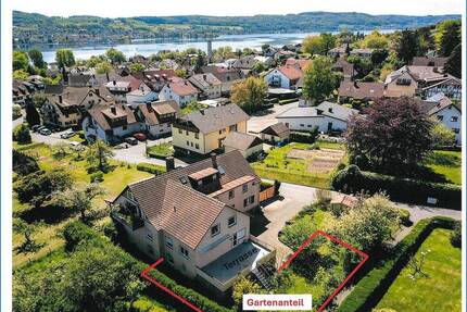 4 Zi. Whg. im 1. OG in unmittelbarer Seenähe mit Balkon, Terrasse und Gartenanteil und Garage - Gaienhofen