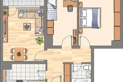 Mehr Grün geht nicht - 533,00&nbsp;EUR Kaltmiete, ca.&nbsp; 67,62&nbsp;m&sup2; in Dortmund (PLZ: 44319) Brackel