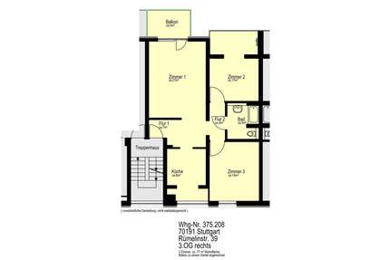 Wohnung zum Mieten in Stuttgart 880,00 € 86.49 m²