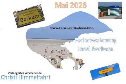 Ferienwohnung Insel Borkum 12.05.-16.05.26 Chr. Himmelfahrt