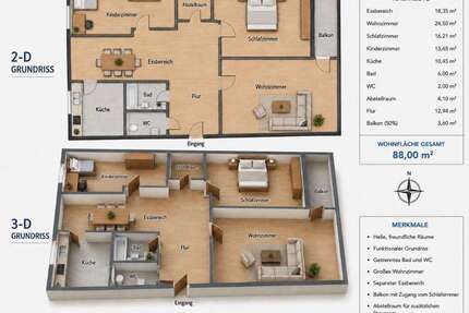 Wohnung zum Mieten in Geislingen an der Steige 950,00 € 88 m²