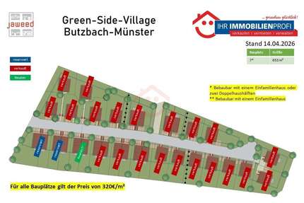 Grundstück zu verkaufen in Butzbach 197.440,00 € 617 m²