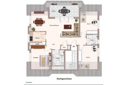 4 Zimmer DG Wohnung, 2 Bäder, Klima, Garage - Zwingenberg
