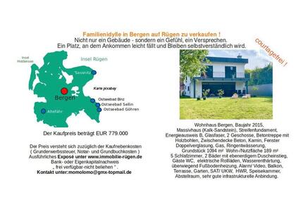 Familienidylle auf Rügen- provisionsfrei- Privatverkauf - Bergen auf Rügen