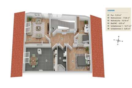 Wohnung zum Mieten in Detzem 780,00 € 78 m²