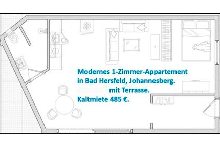 1 Zimmer Appartement am Johannesberg mit Terrasse - Hauneck