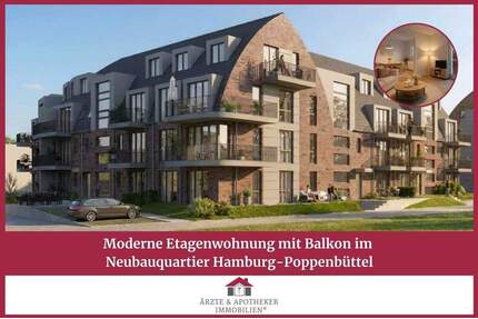 Moderne Etagenwohnung mit Balkon im Neubauquartier Hamburg-Poppenbüttel
