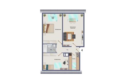 Dachgeschoss Wohnung - 720,00&nbsp;EUR Kaltmiete, ca.&nbsp; 60,00&nbsp;m&sup2; in Erfurt (PLZ: 99086) Johannesplatz