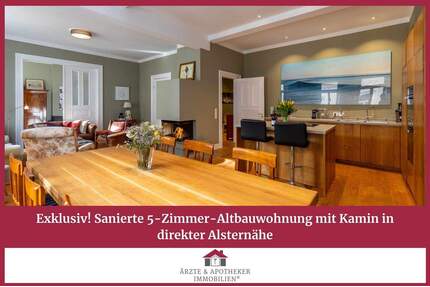 Exklusiv! Sanierte 5-Zimmer Altbauwohnung mit Kamin in direkter Alsternähe - Hamburg St. Georg