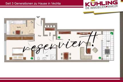Modernisierte 2-Zimmer-Wohnung in ruhiger Lage! - Vechta