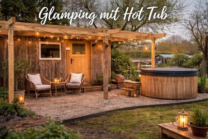 Glampinghütte mit Hot Tub Holzhütte im Bauerngarten - Bremervörde