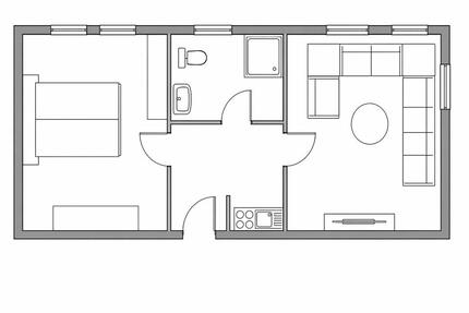 Helle 2-Zimmer-Souterrainwohnung in Bad Vilbel (ca. 28 m²)