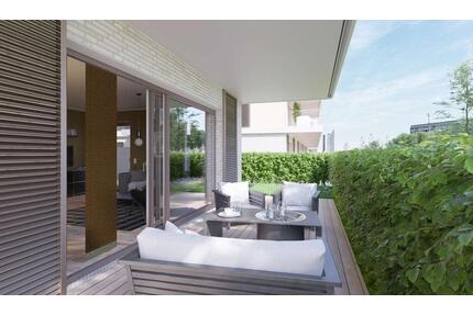 Erstbezug - Wohnung Richtung Park mit Terrasse, Garten & 2 Bädern - Leipzig Mitte