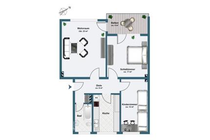 Eigentumswohnung, 3 Zimmer, Balkon, 2 Kellerräume - Essen Stadtbezirk IV