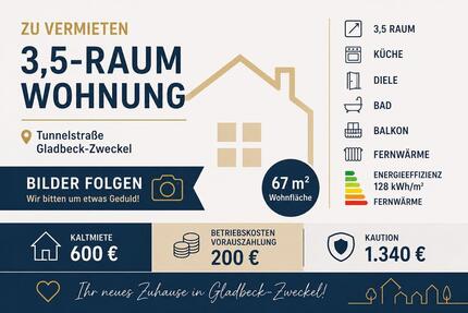 Helle 3,5-Zimmer-Wohnung mit Balkon in Gladbeck-Zweckel