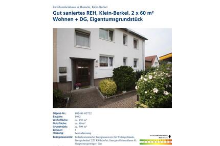 Reihenendhaus - 330.000,00&nbsp;EUR Kaufpreis, ca.&nbsp; 150,00&nbsp;m&sup2; in Hameln (PLZ: 31789) Kernstadt