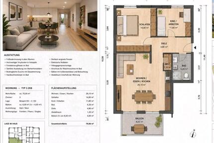 Wohnung Neubau - 319.000,00&nbsp;EUR Kaufpreis, ca.&nbsp; 70,00&nbsp;m&sup2; in Sinzig (PLZ: 53489)