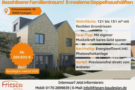 Bezahlbarer Familientraum | Neubau Doppelhaushälfte in Tuningen