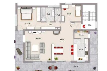 3 Zimmer Wohnung mit 3-Seitenbalkon 95qm zu vermieten - Schillingsfürst