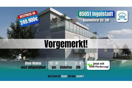 ++DAUERNIEDRIGPREIS++ ZINS-MIET-ENERGIESPAREND 2 ZKB mit KfW 100.000€-Darlehen - Ingolstadt